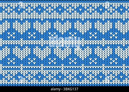 Knitting Christmas vector background snowflakes Stock Photo