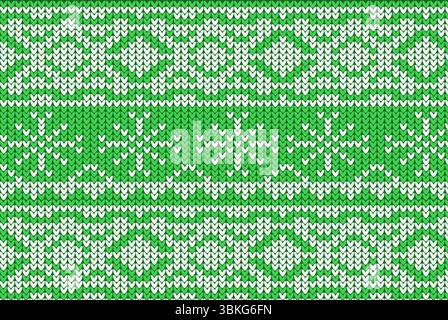 Knitting Christmas vector background snowflakes Stock Photo