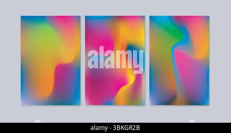 A vivid gradient mesh background featuring a full spectrum of rainbow colors, ideal for use in wallpapers, digital design, presentations, or app UI Stock Vector