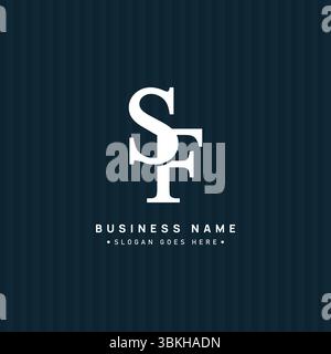 SF Vector Logo Template - Simple Icon for Initial Letter S and F Monogram Stock Vector