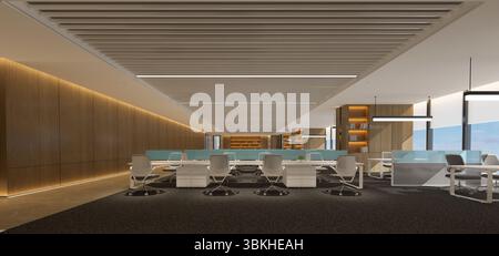 3d render modern office interior Stock Photo
