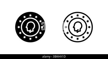 Stylized coin icon representing digital currency, cryptocurrency, or poker chips. Versatile for finance, gaming, and technology themes. Stock Vector