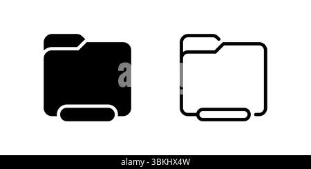 Versatile folder icon for file organization, archiving, and document management. Essential for digital storage and computer systems. Stock Vector