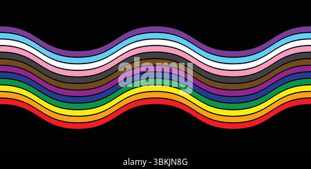 LGBT Pride Month. Pride label, ribbons with rainbow colors. Banner Love is love. LGBT event banner template. Realistic vector Stock Vector