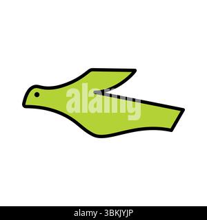 abstract green bird icon vector isolated on white background Stock Vector