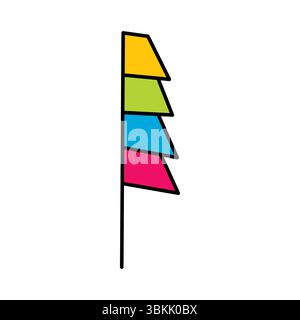 colorful decorative pennant flags on white background Stock Vector