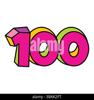 number 100 or one hundred logo design vector illustration Stock Vector