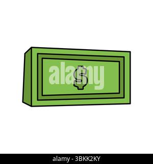 green dollar bill icon vector illustration Stock Vector