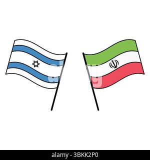 flags of israel and iran icon vector illustration Stock Vector