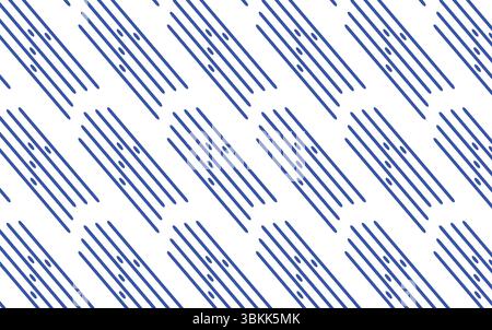 Blue Diagonal Line Vector Seamless Pattern for Minimalist High-Tech Digital Textile Backgrounds Stock Vector