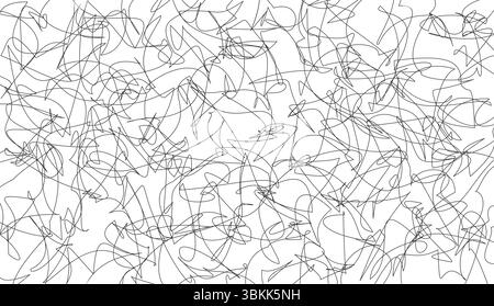 abstract black pencil scribbles pattern vector illustration on white background Stock Vector