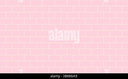 pastel pink background vector illustration with brick wall arrangement Stock Vector