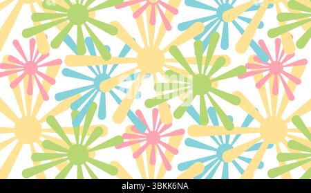 pastel color flower vector pattern abstract floral design Stock Vector
