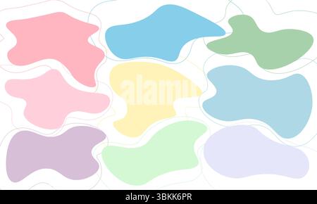 Abstract Blob Shape Art, Soft Pastel Colors, Modern Design Decoration. Stock Vector