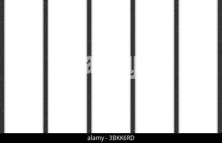 Prison Bars Pattern, Dark Vertical Lines on White Background, Symbol of Confinement and Security, Vector Illustration. Stock Vector