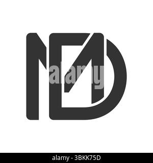 sleek intertwined MD or DM symbol for a brand identity. Stock Vector