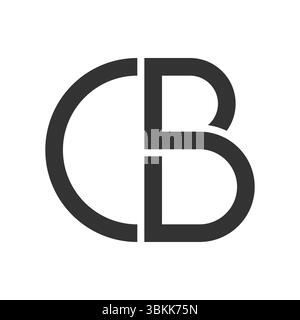 intertwined letter CB or CPB or CPB logo in a clean, contemporary style. Stock Vector