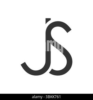 stylish JS symbol for a brand identity. elegant black monogram logo design. Stock Vector