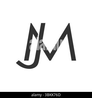bold JM or MJ logo for a modern identity. Stock Vector