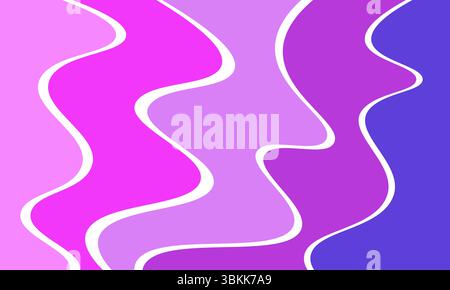 purple and pink wavy abstract background with flowing organic lines Stock Vector