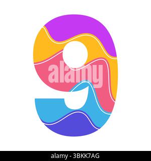 number 9 icon vector illustration for modern design graphics Stock Vector