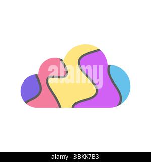 colorful wavy cloud icon vector illustration Stock Vector