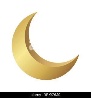 golden crescent icon symbol islamic design vector Stock Vector