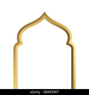 golden window dome mosque islamic design vector illustration Stock Vector