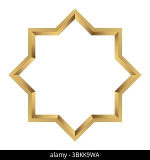 golden frame islamic icon symbol illustration Stock Vector