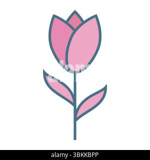 beauty pink rose flower design vector isolated on white background Stock Vector