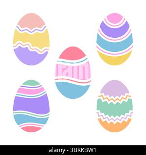 colorful eggs easter icon symbol flat vector Stock Vector
