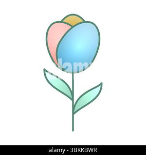 easter eggs shape flower design vector isolated on white background Stock Vector
