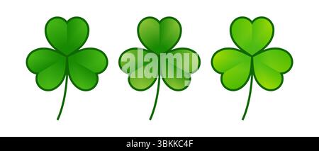 set icon shamrock flat vector on white background Stock Vector