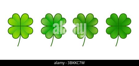 set icon clover design flat vector on white background Stock Vector
