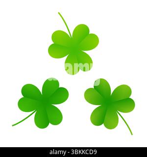 three shamrock stems design vector illustration Stock Vector