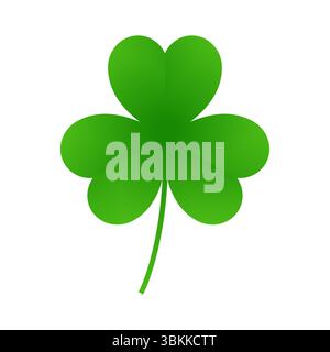 green three leaf shamrock design vector illustration isolated on white background Stock Vector