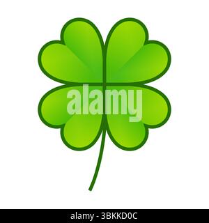 four leaf clover icon symbol dsign flat vector isolated on white background Stock Vector