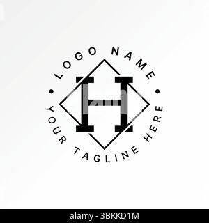 Logo design graphic concept creative premium vector stock image top sell initial H font sport line square pattern decor to monogram art consulting law Stock Vector