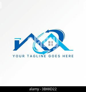 Logo design graphic concept creative premium vector stock image top sell simple roof house with recycle cut swoosh renewable energy home development Stock Vector