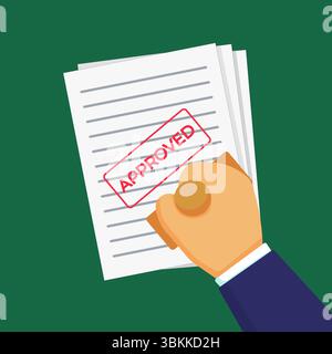 Approved Document Stamp Vector Illustration Stock Vector