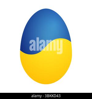 Colorful vector illustration of a traditional Easter egg painted with the colors of the Ukrainian flag Stock Vector
