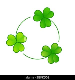 circular shamrock leaf icon symbol flat vector Stock Vector