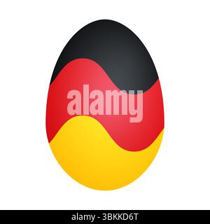 vector illustration traditional Easter egg decorated with the iconic colors of the German flag. festive design Easter, German holidays, or patriotic c Stock Vector