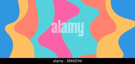 Abstract and flowing shapes in vibrant colors create a dynamic and eye-catching background Stock Vector