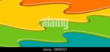 Artistic and vibrant background featuring a cascade of glossy paint in various colors Stock Vector