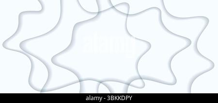 vector illustration abstract geometric wavy pattern in light gray and white. background with overlapping transparent wavy lines Stock Vector