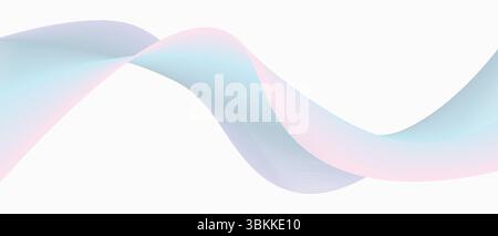 abstract gradient blue and pink wavy lines flowing curve vector illustration Stock Vector