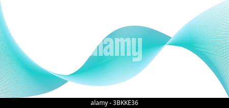 Abstract Blue Wave Lines Flowing Curve Vector on white background Stock Vector