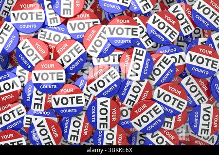Badge your vote counts for election Stock Photo