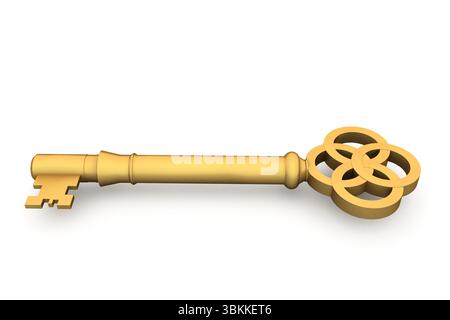 Digitally generated shiny gold key Stock Photo